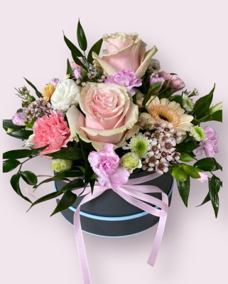 Pastel Hatbox Arrangement